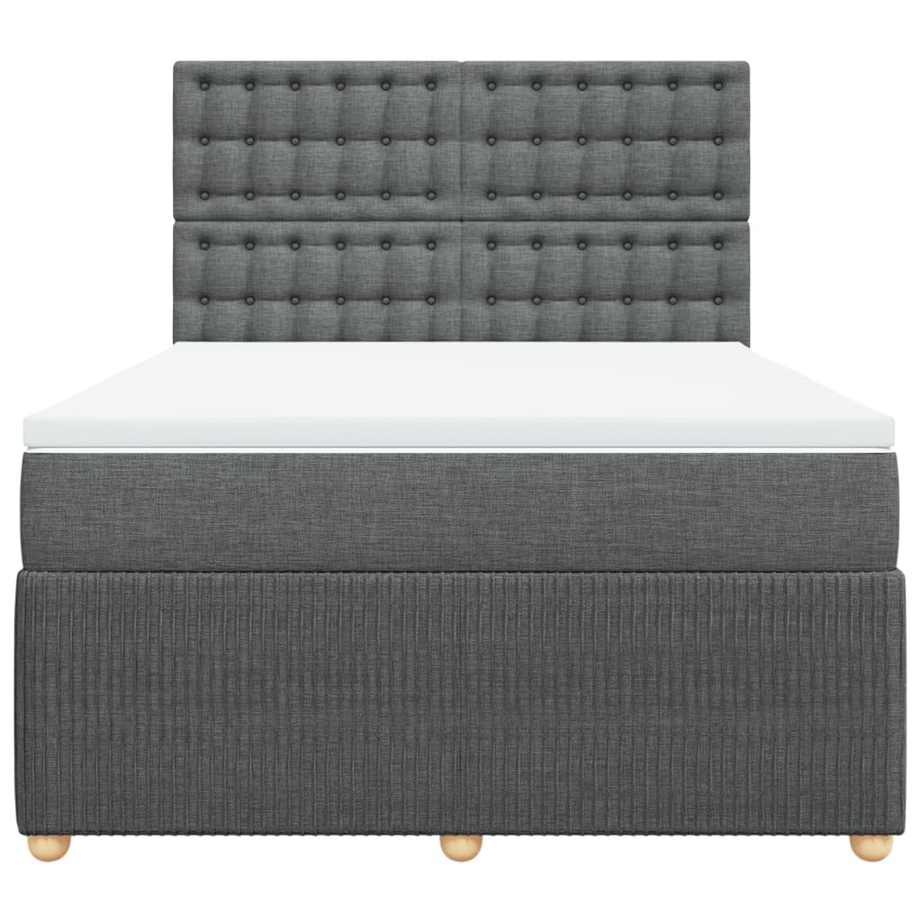 Boxspring met matras stof donkergrijs 140x190 cm is nu te koop bij PeponiXL, paradijselijk wonen!
