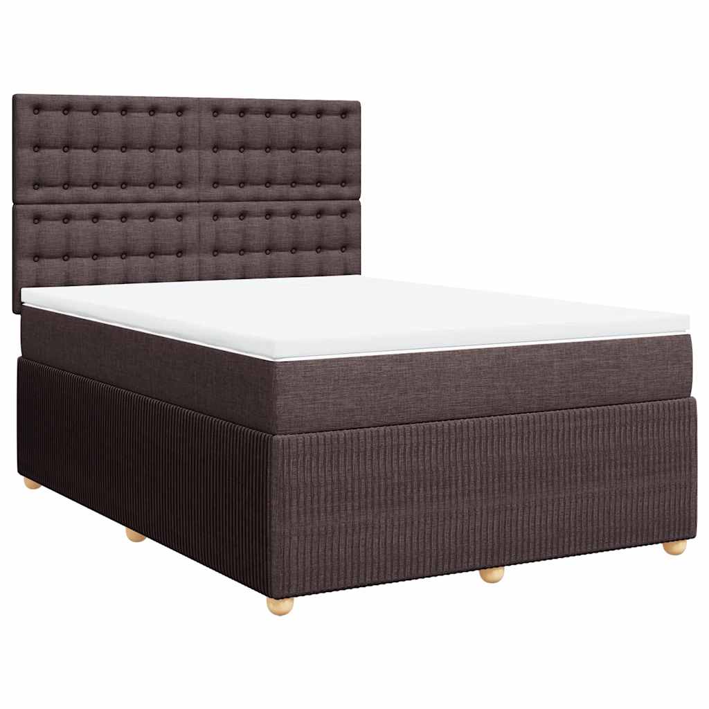 Boxspring met matras stof donkerbruin 140x190 cm is nu te koop bij PeponiXL, paradijselijk wonen!