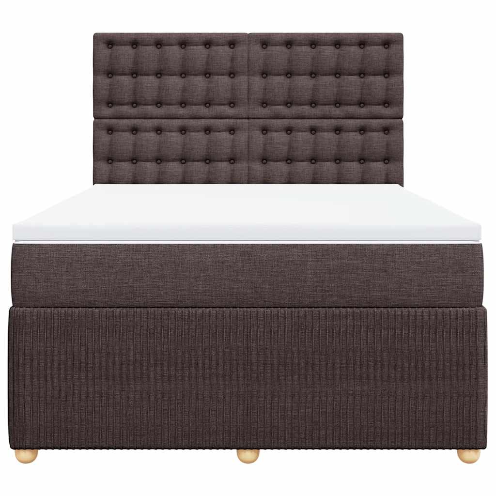 Boxspring met matras stof donkerbruin 140x190 cm is nu te koop bij PeponiXL, paradijselijk wonen!