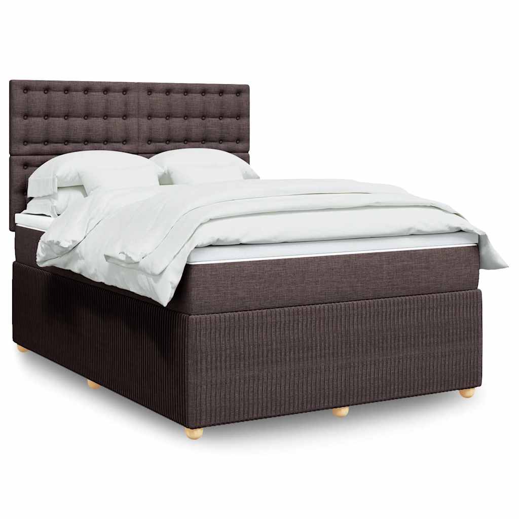 Boxspring met matras stof donkerbruin 140x190 cm is nu te koop bij PeponiXL, paradijselijk wonen!