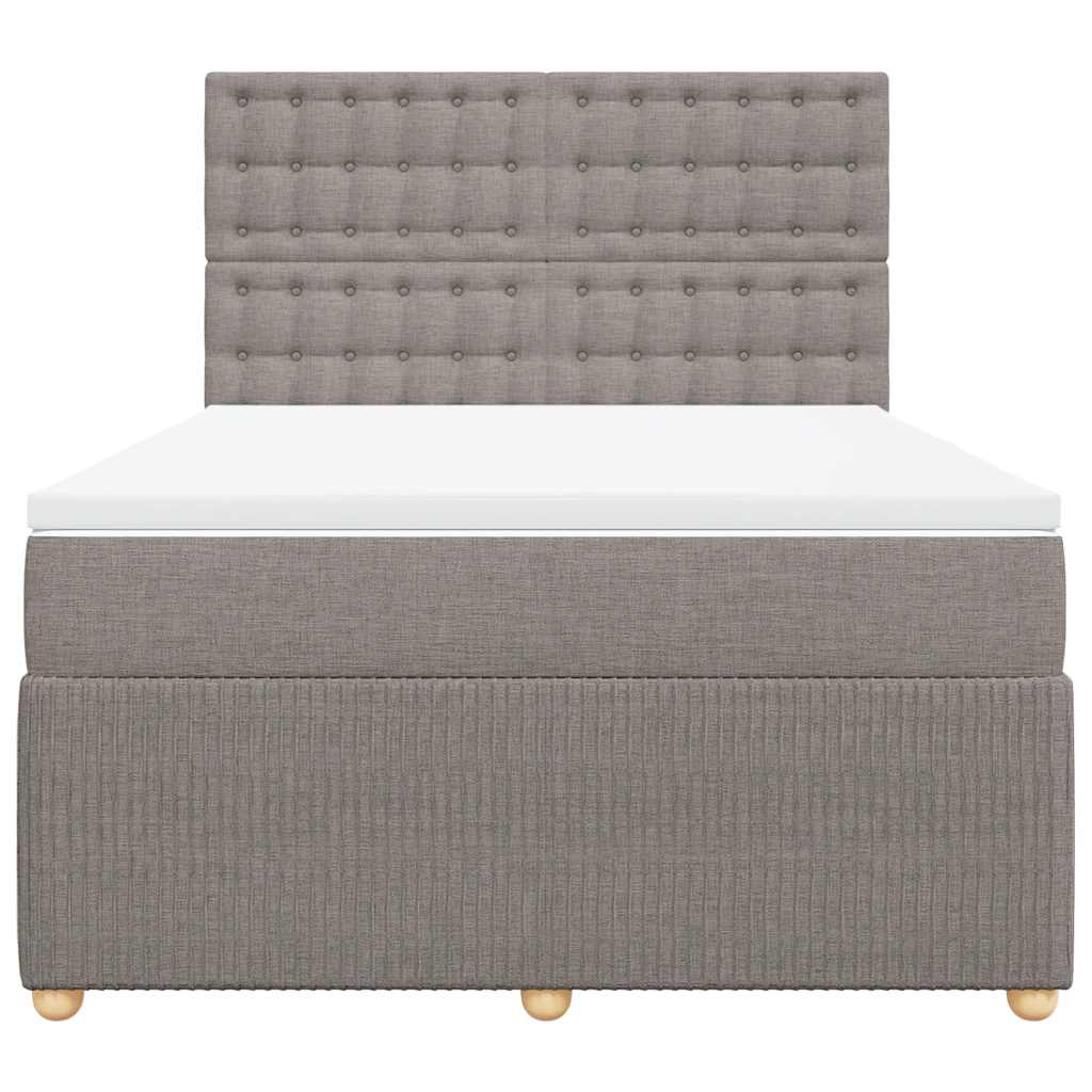 Boxspring met matras stof taupe 140x190 cm is nu te koop bij PeponiXL, paradijselijk wonen!