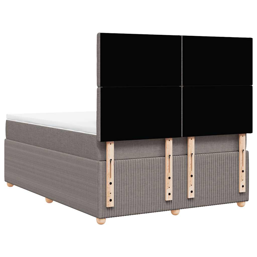 Boxspring met matras stof taupe 140x190 cm is nu te koop bij PeponiXL, paradijselijk wonen!