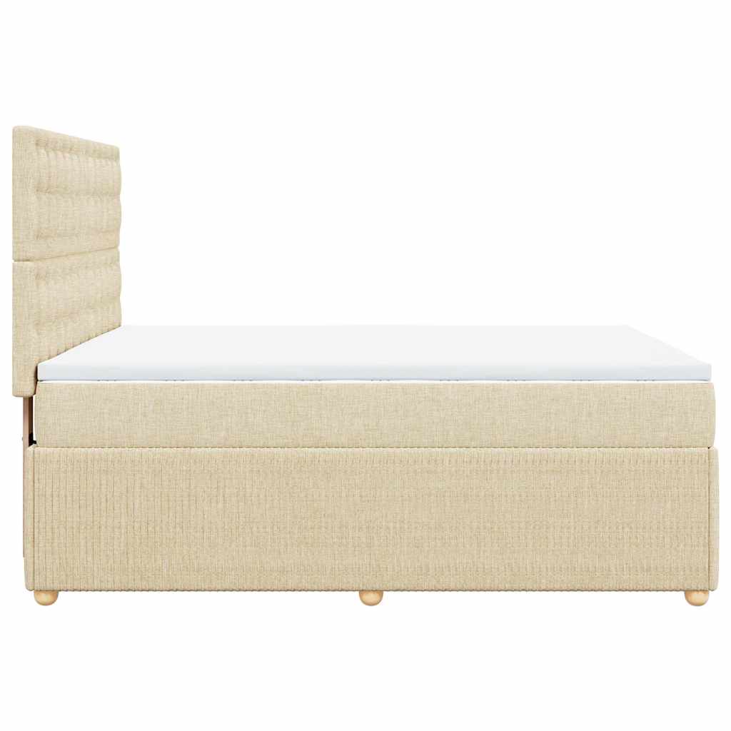 Boxspring met matras stof crèmekleurig 140x190 cm is nu te koop bij PeponiXL, paradijselijk wonen!