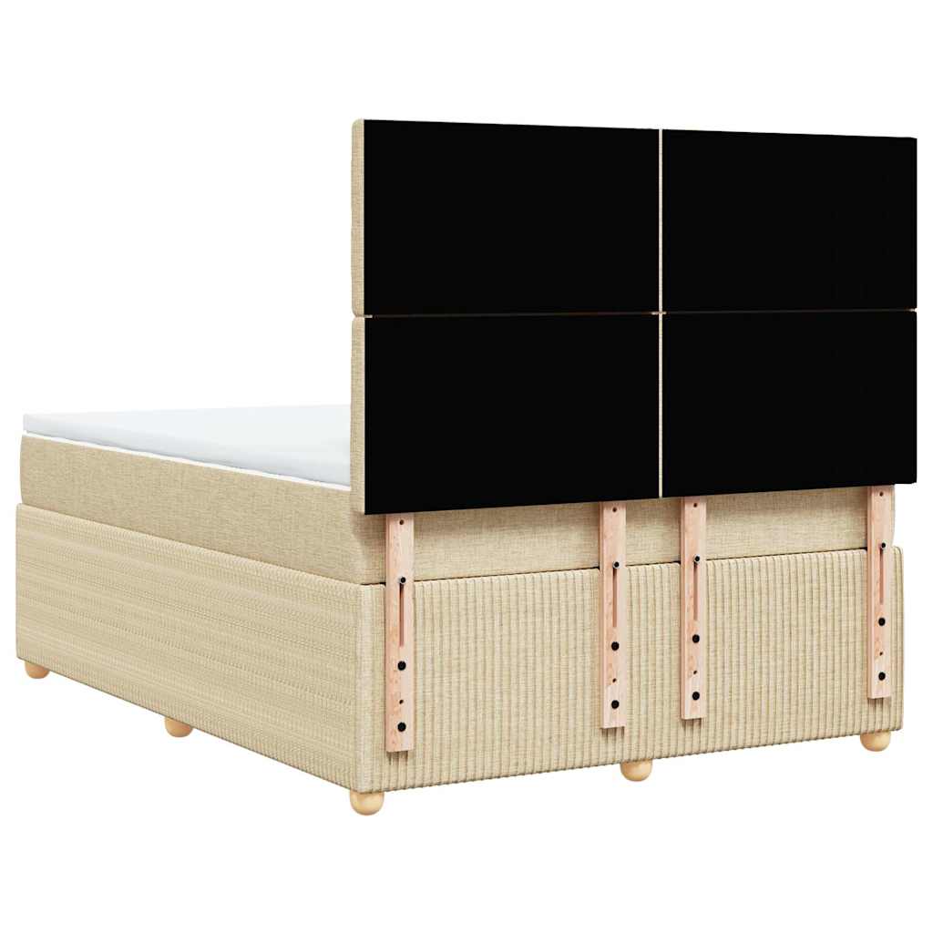 Boxspring met matras stof crèmekleurig 140x190 cm is nu te koop bij PeponiXL, paradijselijk wonen!