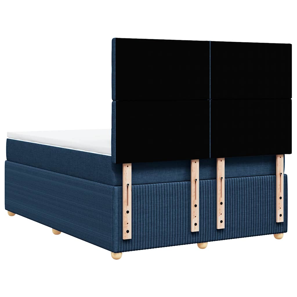 Boxspring met matras stof blauw 140x190 cm is nu te koop bij PeponiXL, paradijselijk wonen!
