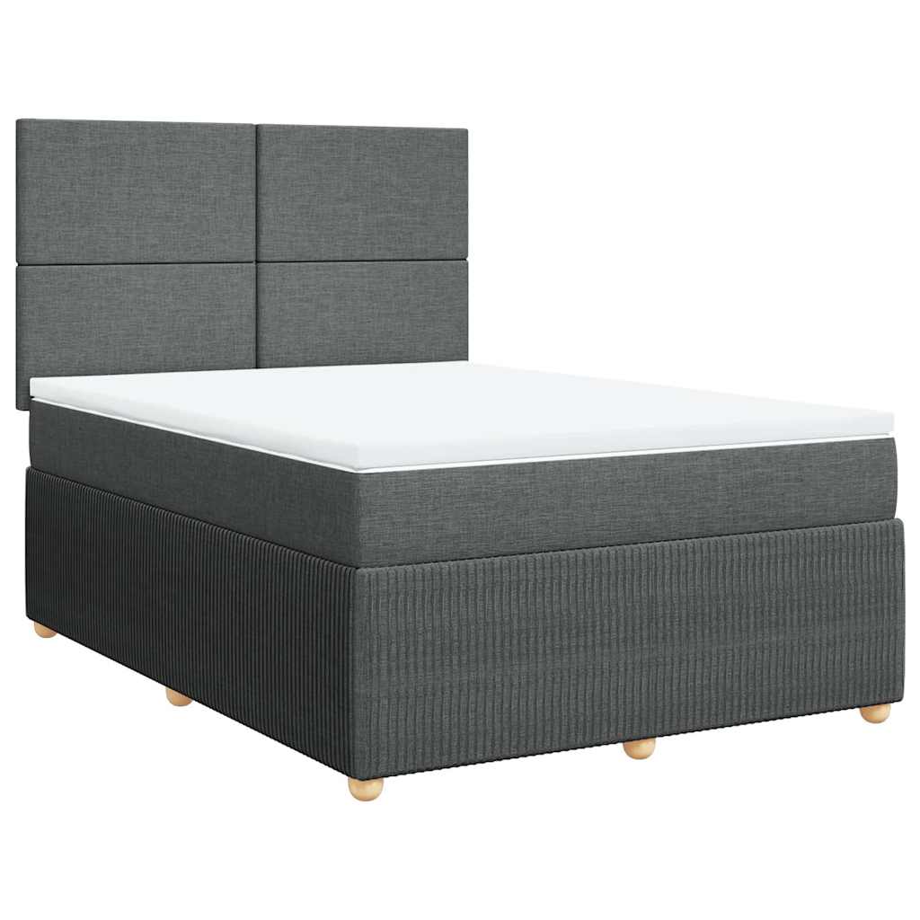 Boxspring met matras stof donkergrijs 140x200 cm is nu te koop bij PeponiXL, paradijselijk wonen!