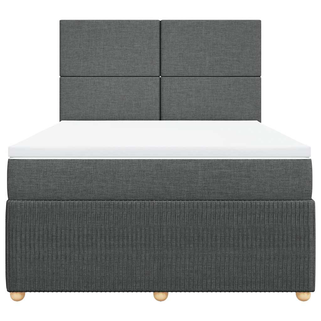 Boxspring met matras stof donkergrijs 140x200 cm is nu te koop bij PeponiXL, paradijselijk wonen!