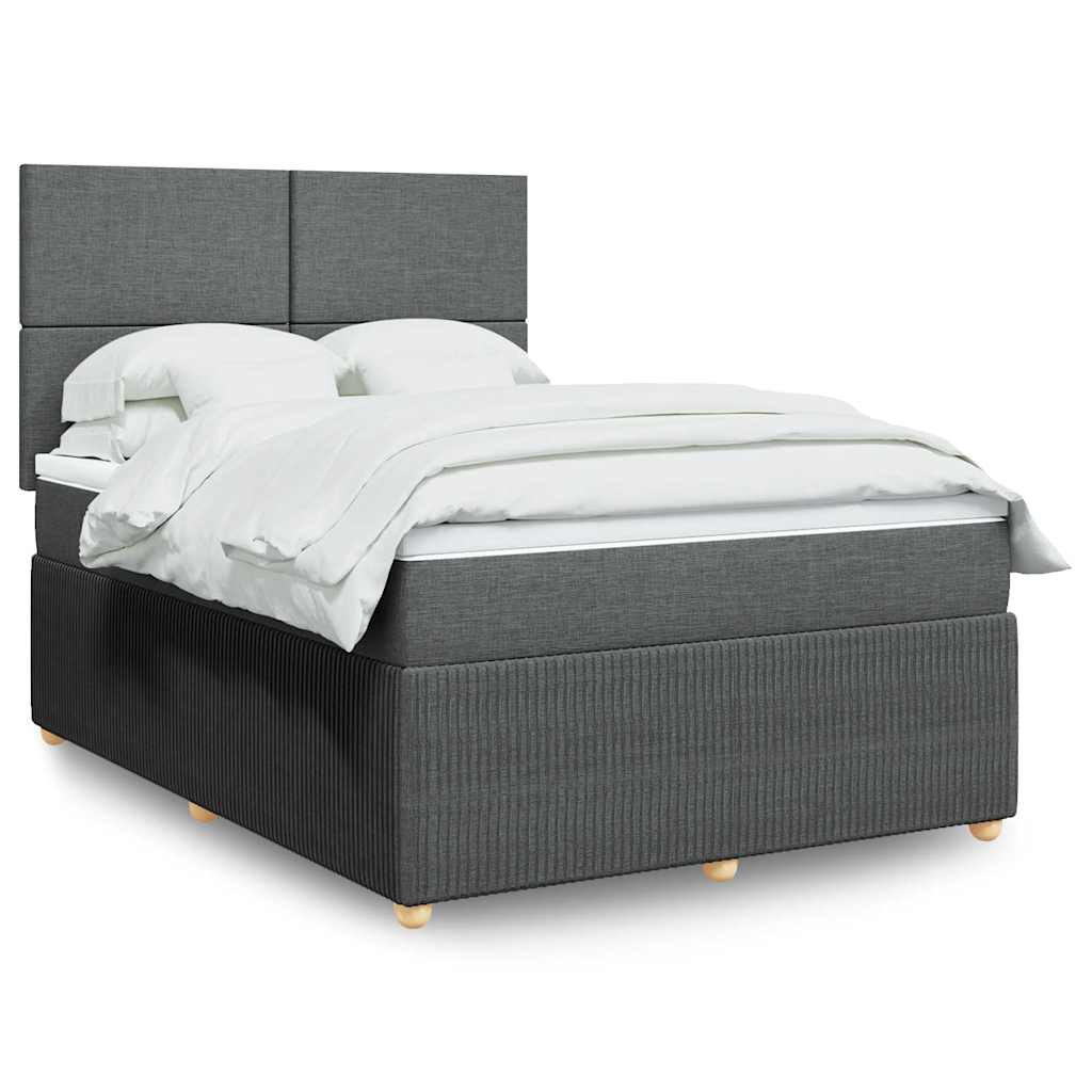 Boxspring met matras stof donkergrijs 140x200 cm is nu te koop bij PeponiXL, paradijselijk wonen!
