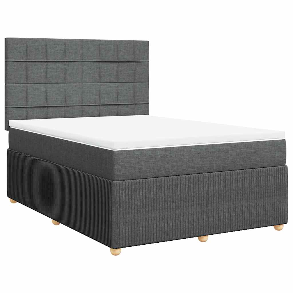 Boxspring met matras stof donkergrijs 140x200 cm is nu te koop bij PeponiXL, paradijselijk wonen!