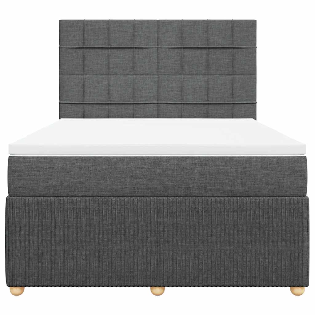 Boxspring met matras stof donkergrijs 140x200 cm is nu te koop bij PeponiXL, paradijselijk wonen!