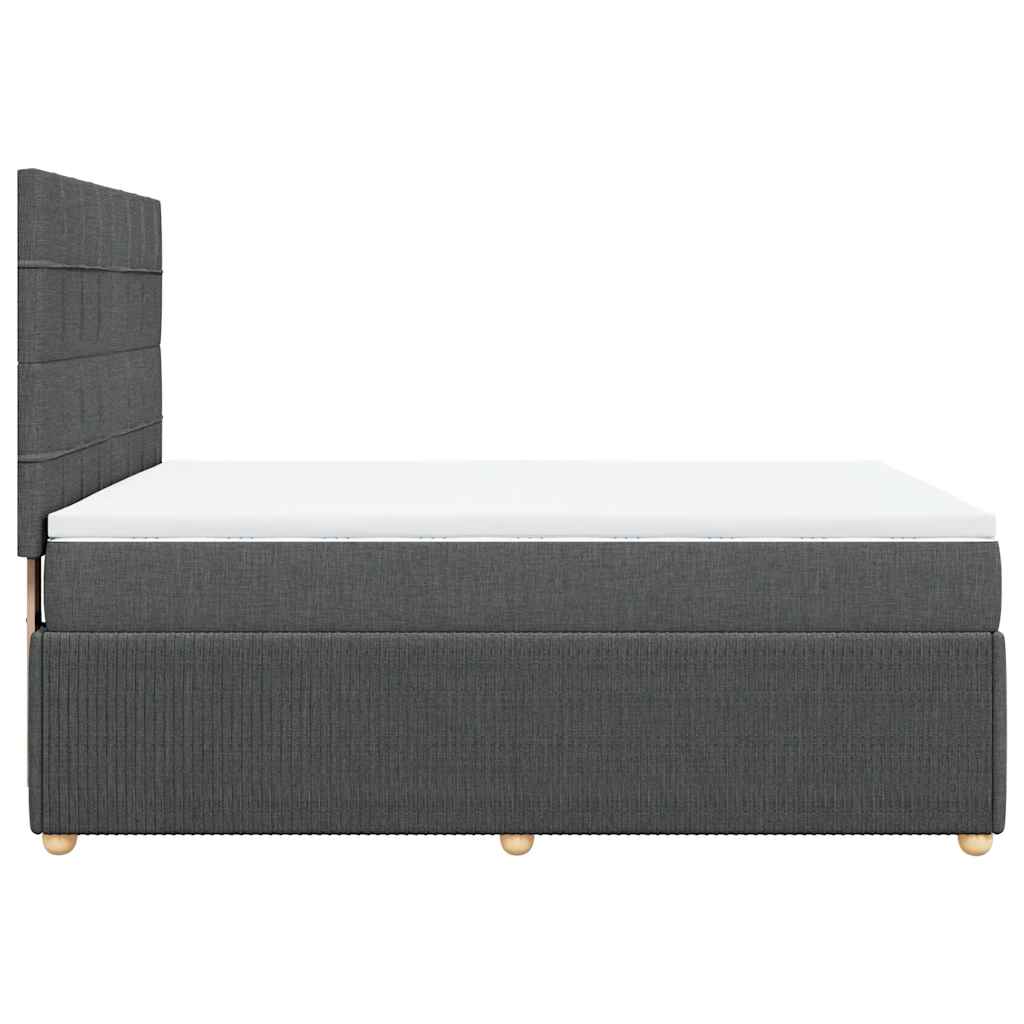 Boxspring met matras stof donkergrijs 140x200 cm is nu te koop bij PeponiXL, paradijselijk wonen!