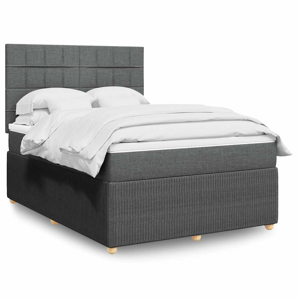 Boxspring met matras stof donkergrijs 140x200 cm is nu te koop bij PeponiXL, paradijselijk wonen!