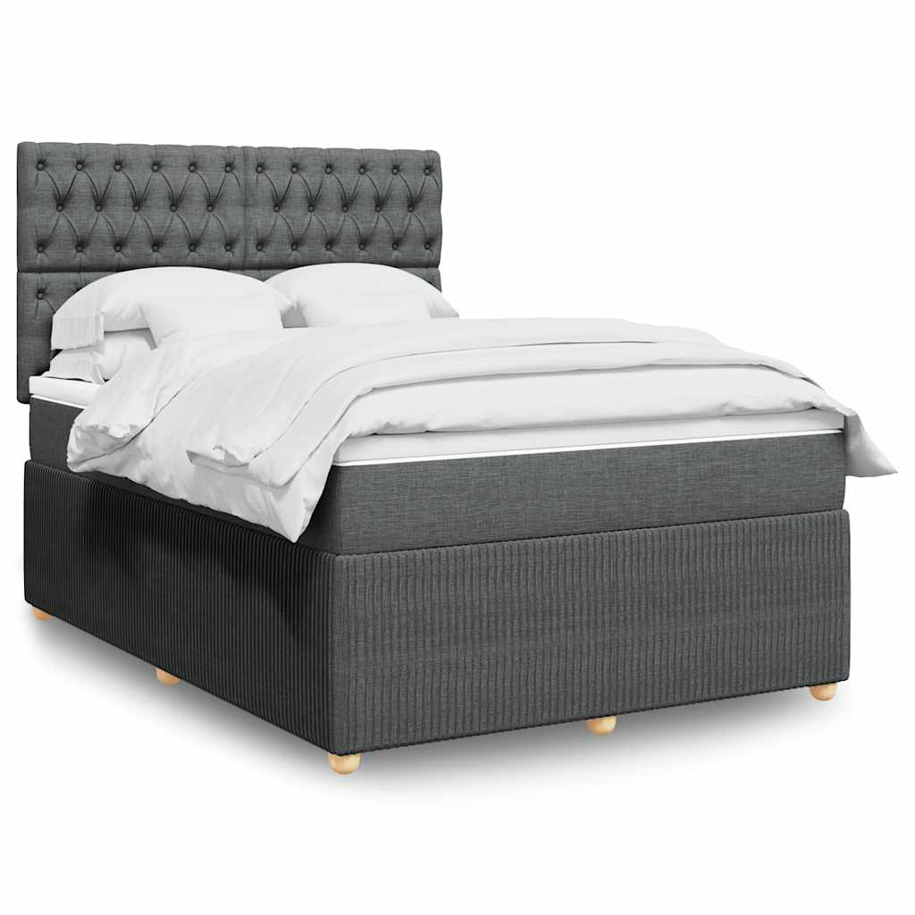 Boxspring met matras stof donkergrijs 140x200 cm is nu te koop bij PeponiXL, paradijselijk wonen!
