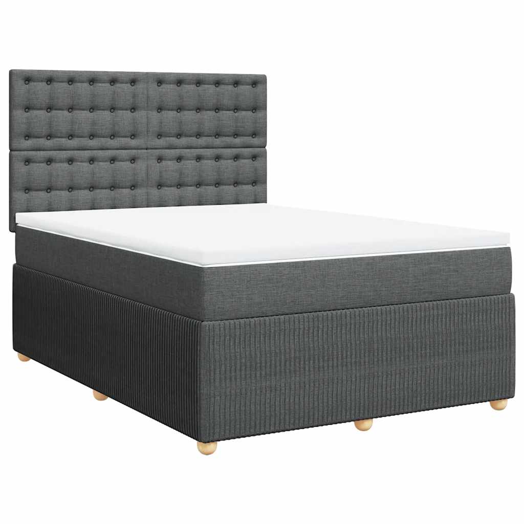 Boxspring met matras stof donkergrijs 140x200 cm is nu te koop bij PeponiXL, paradijselijk wonen!
