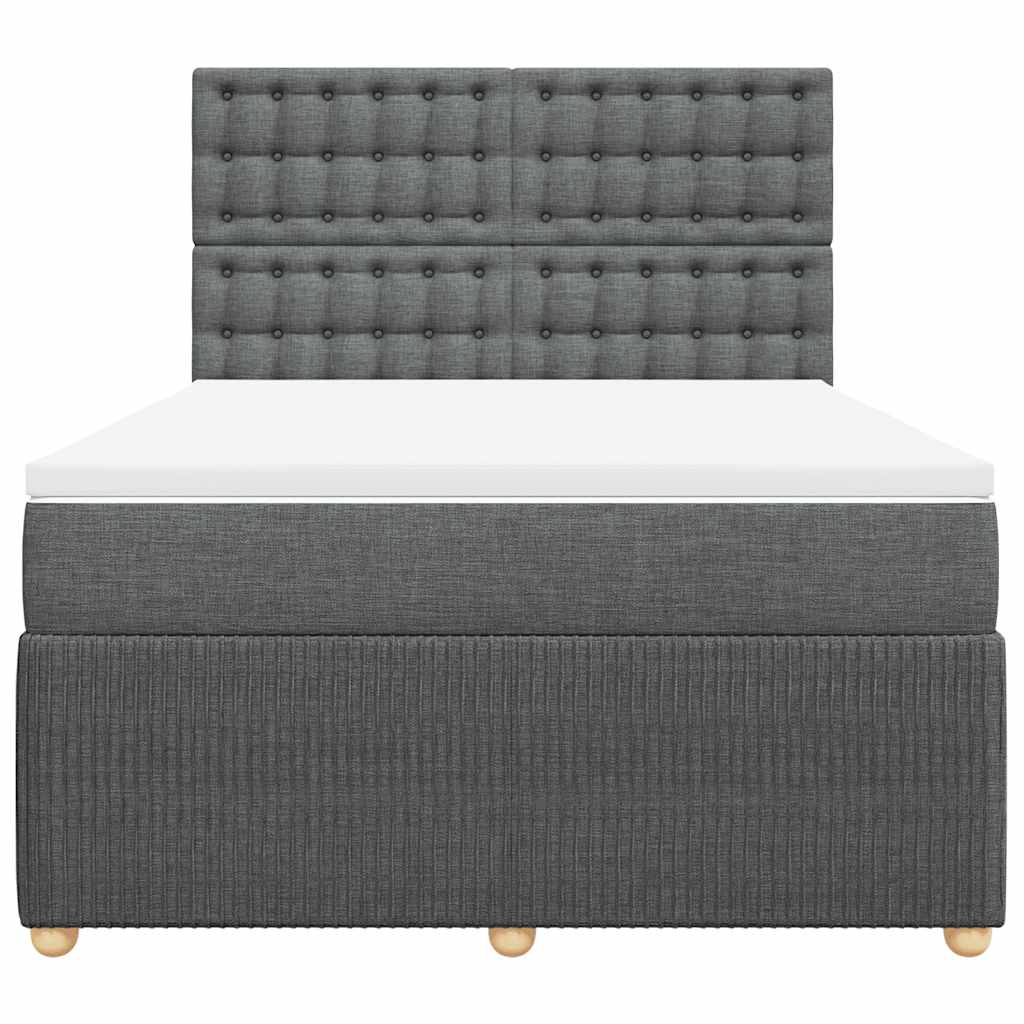 Boxspring met matras stof donkergrijs 140x200 cm is nu te koop bij PeponiXL, paradijselijk wonen!
