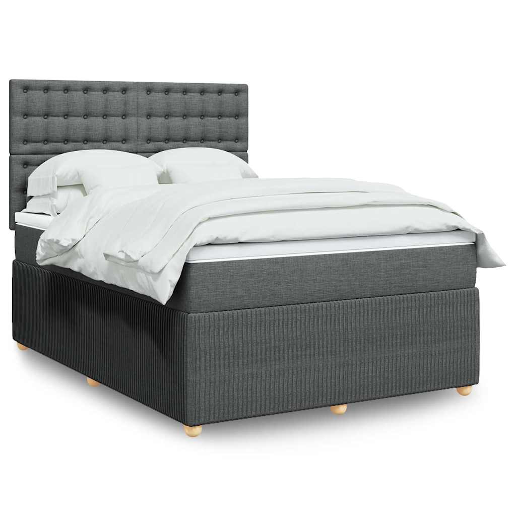Boxspring met matras stof donkergrijs 140x200 cm is nu te koop bij PeponiXL, paradijselijk wonen!