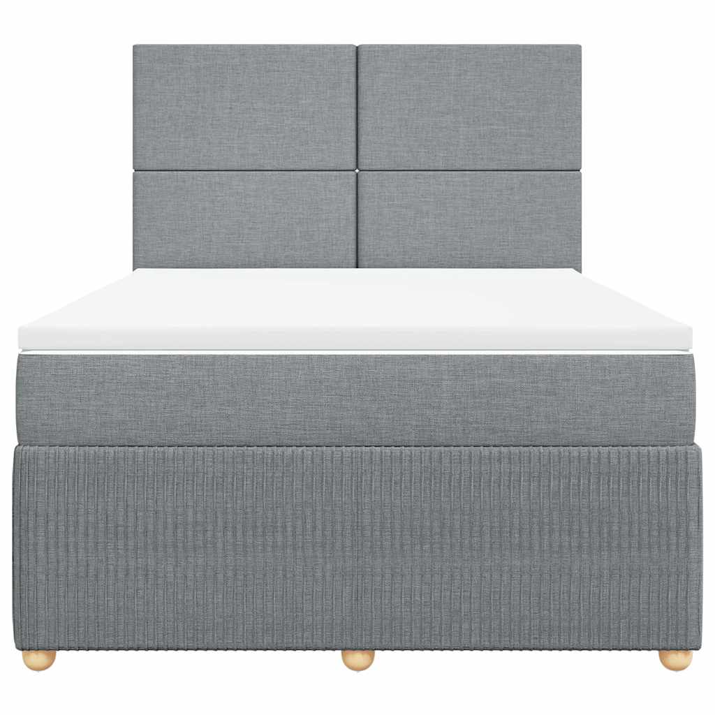 Boxspring met matras stof lichtgrijs 160x200 cm is nu te koop bij PeponiXL, paradijselijk wonen!