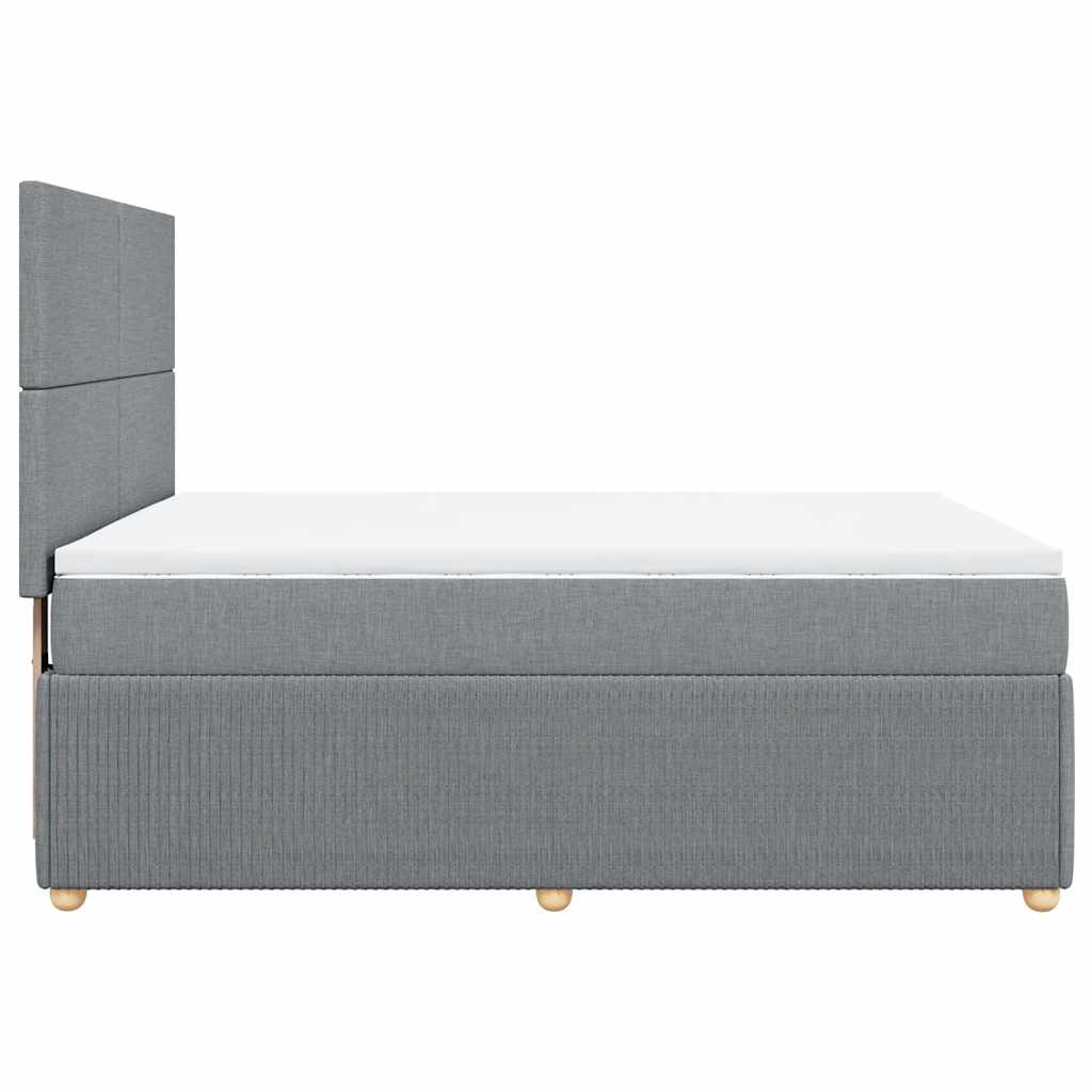 Boxspring met matras stof lichtgrijs 160x200 cm is nu te koop bij PeponiXL, paradijselijk wonen!