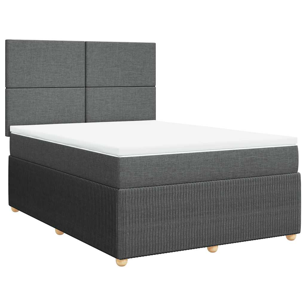 Boxspring met matras stof donkergrijs 160x200 cm is nu te koop bij PeponiXL, paradijselijk wonen!