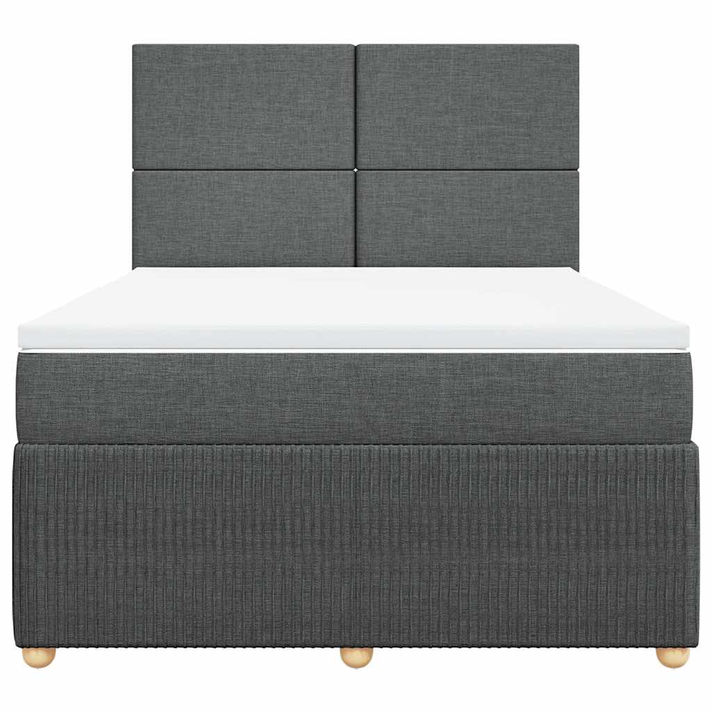 Boxspring met matras stof donkergrijs 160x200 cm is nu te koop bij PeponiXL, paradijselijk wonen!