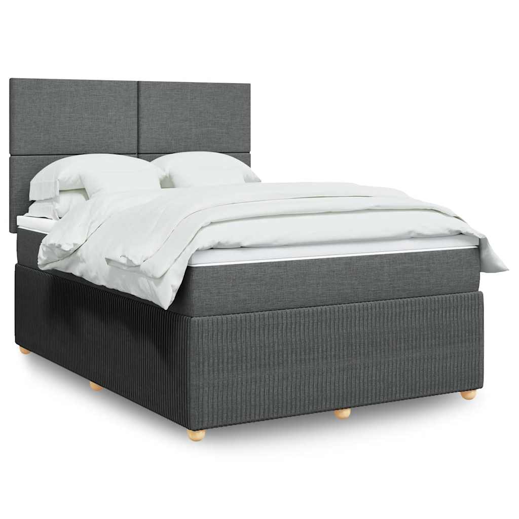 Boxspring met matras stof donkergrijs 160x200 cm is nu te koop bij PeponiXL, paradijselijk wonen!