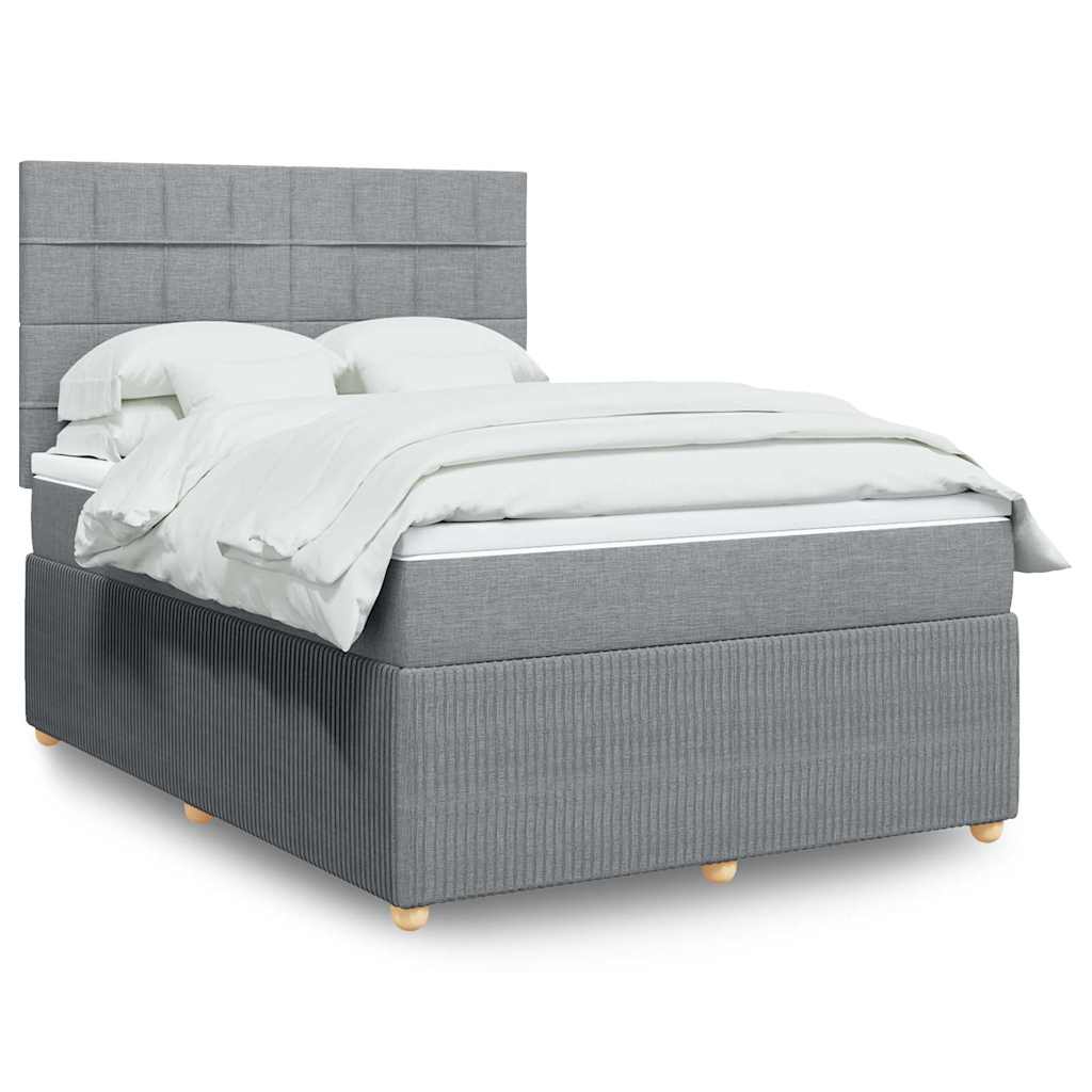 Boxspring met matras stof lichtgrijs 160x200 cm is nu te koop bij PeponiXL, paradijselijk wonen!