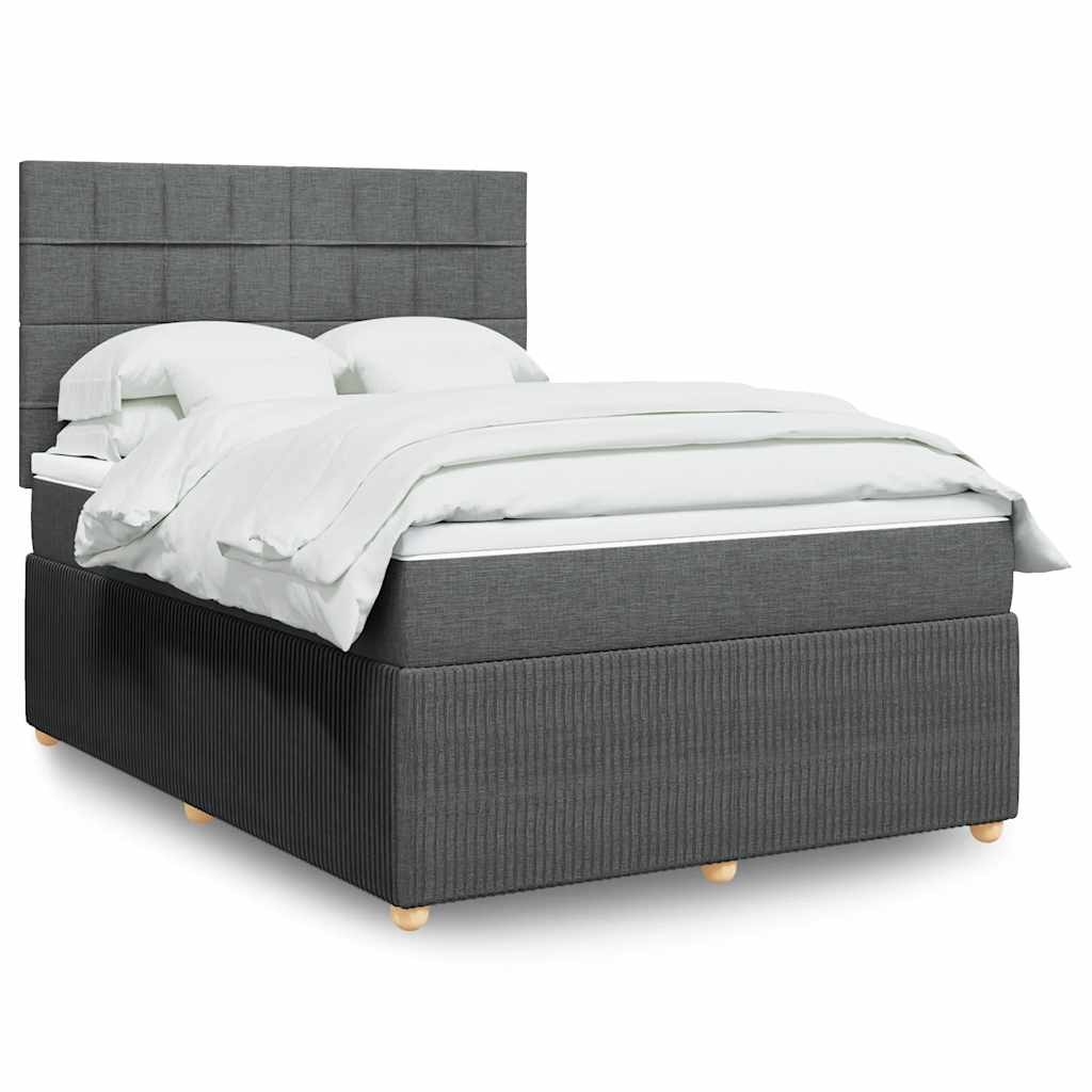 Boxspring met matras stof donkergrijs 160x200 cm is nu te koop bij PeponiXL, paradijselijk wonen!