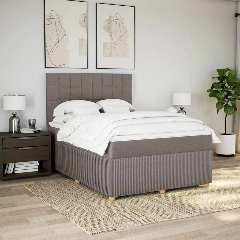 Boxspring met matras stof taupe 160x200 cm is nu te koop bij PeponiXL, paradijselijk wonen!