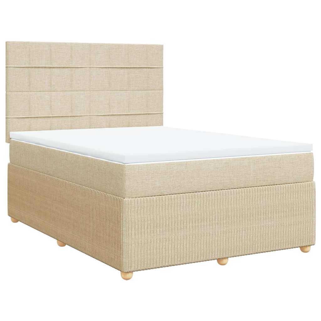 Boxspring met matras stof crèmekleurig 160x200 cm is nu te koop bij PeponiXL, paradijselijk wonen!