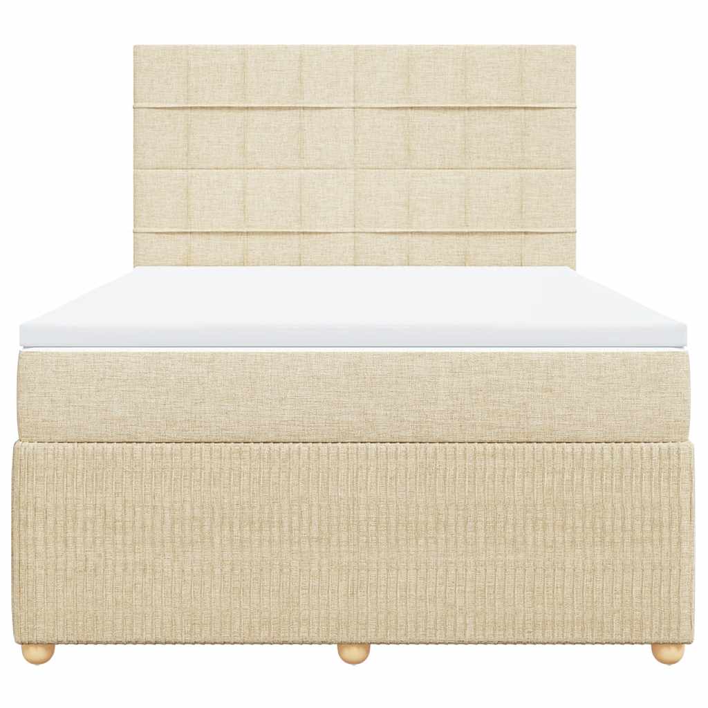 Boxspring met matras stof crèmekleurig 160x200 cm is nu te koop bij PeponiXL, paradijselijk wonen!