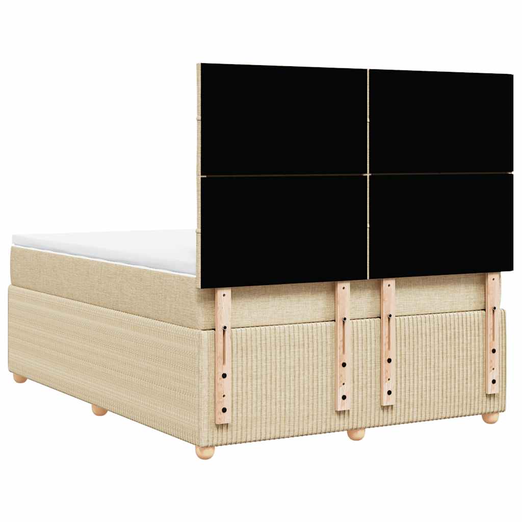 Boxspring met matras stof crèmekleurig 160x200 cm is nu te koop bij PeponiXL, paradijselijk wonen!