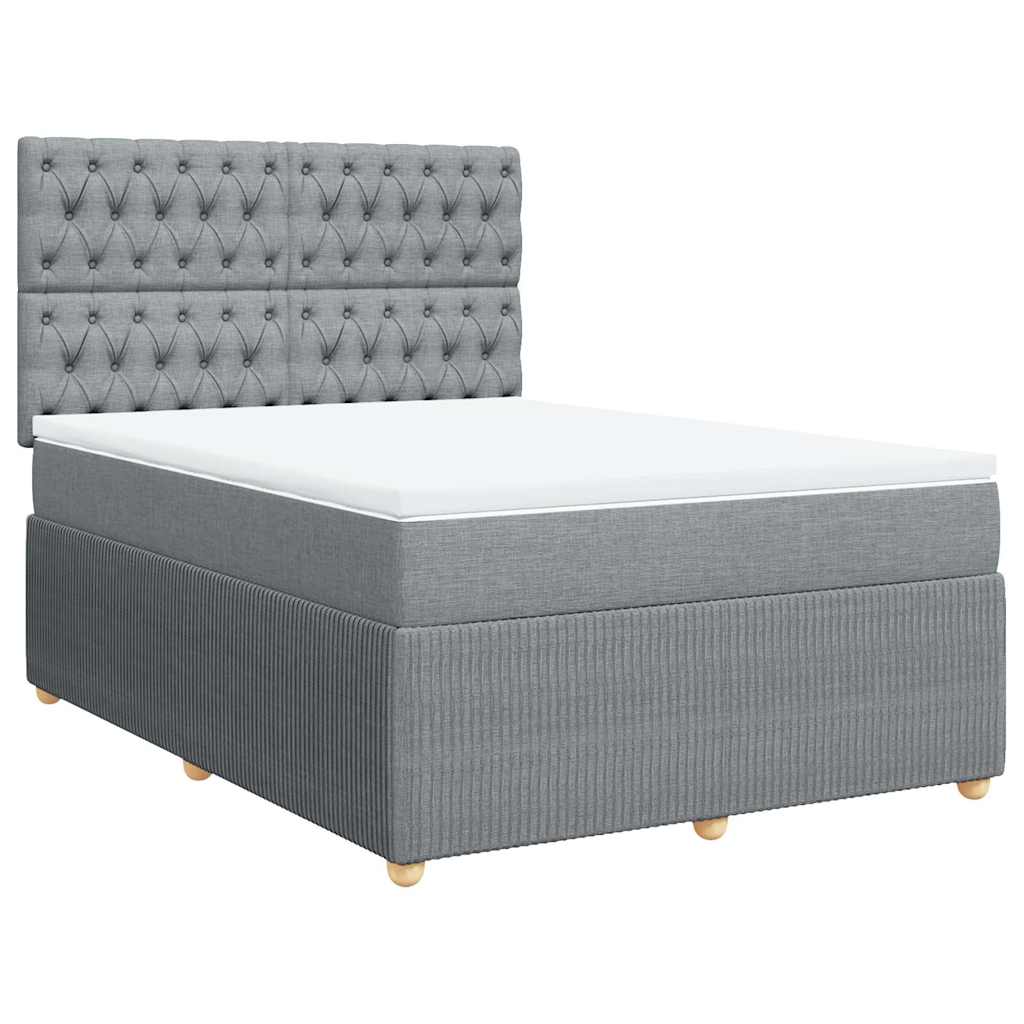 Boxspring met matras stof lichtgrijs 160x200 cm is nu te koop bij PeponiXL, paradijselijk wonen!