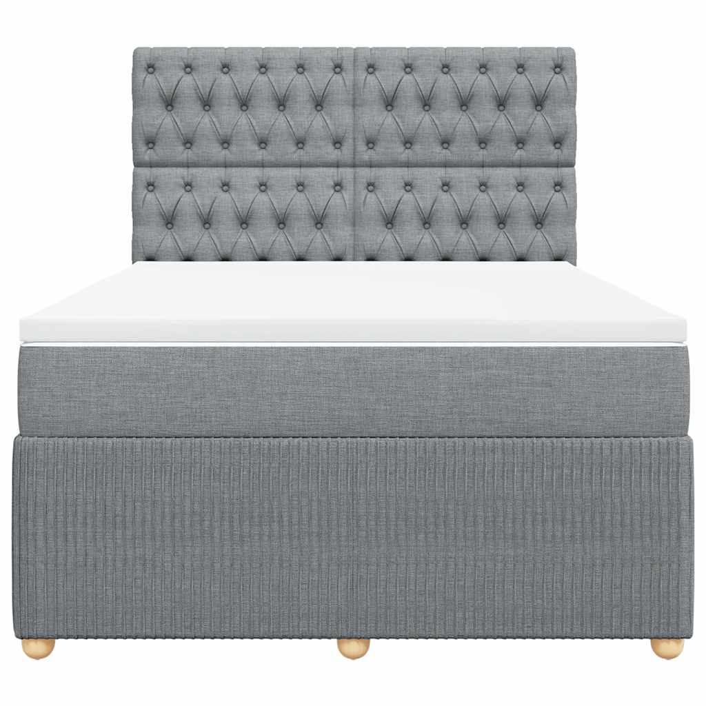 Boxspring met matras stof lichtgrijs 160x200 cm is nu te koop bij PeponiXL, paradijselijk wonen!