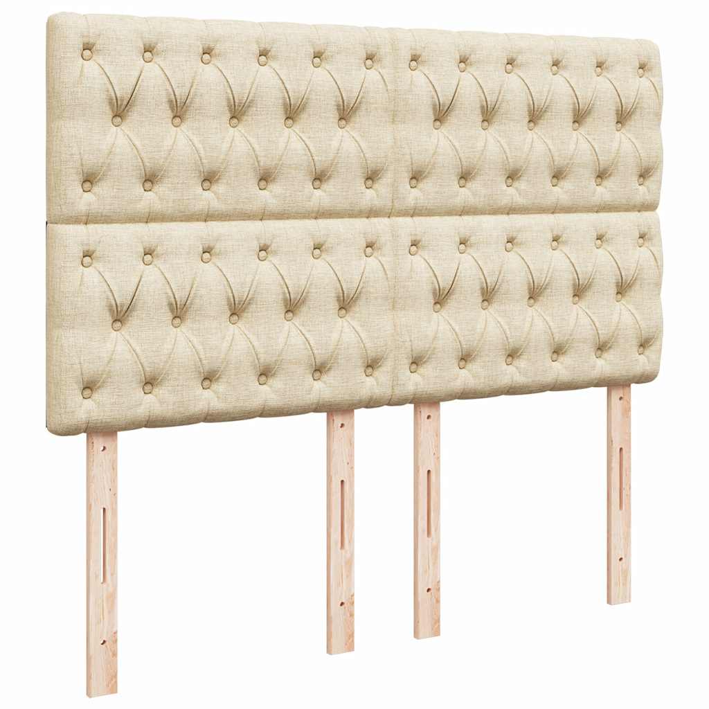 Boxspring met matras stof crèmekleurig 160x200 cm is nu te koop bij PeponiXL, paradijselijk wonen!