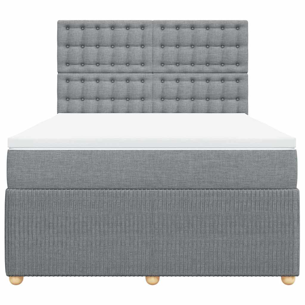 Boxspring met matras stof lichtgrijs 160x200 cm is nu te koop bij PeponiXL, paradijselijk wonen!