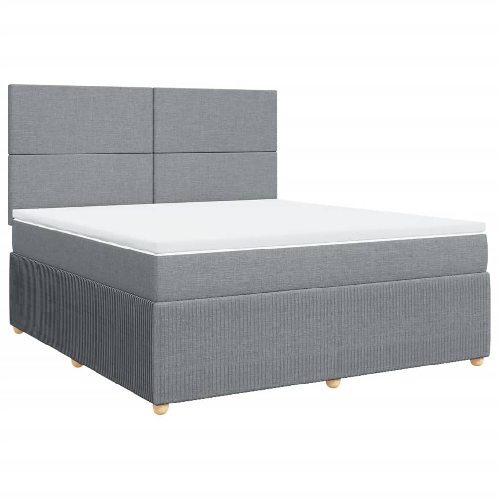 Boxspring met matras stof lichtgrijs 180x200 cm is nu te koop bij PeponiXL, paradijselijk wonen!