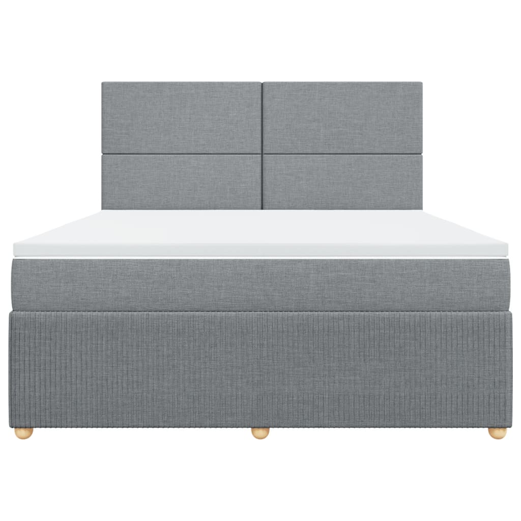 Boxspring met matras stof lichtgrijs 180x200 cm is nu te koop bij PeponiXL, paradijselijk wonen!