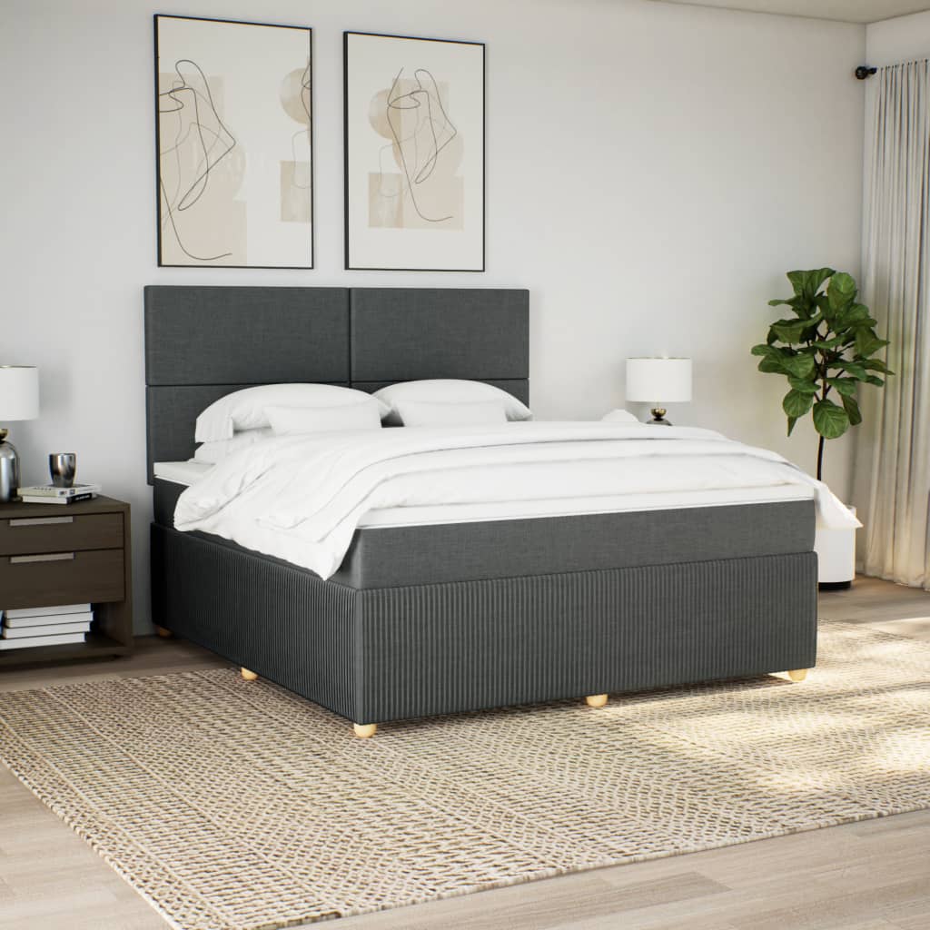 Boxspring met matras stof donkergrijs 180x200 cm is nu te koop bij PeponiXL, paradijselijk wonen!