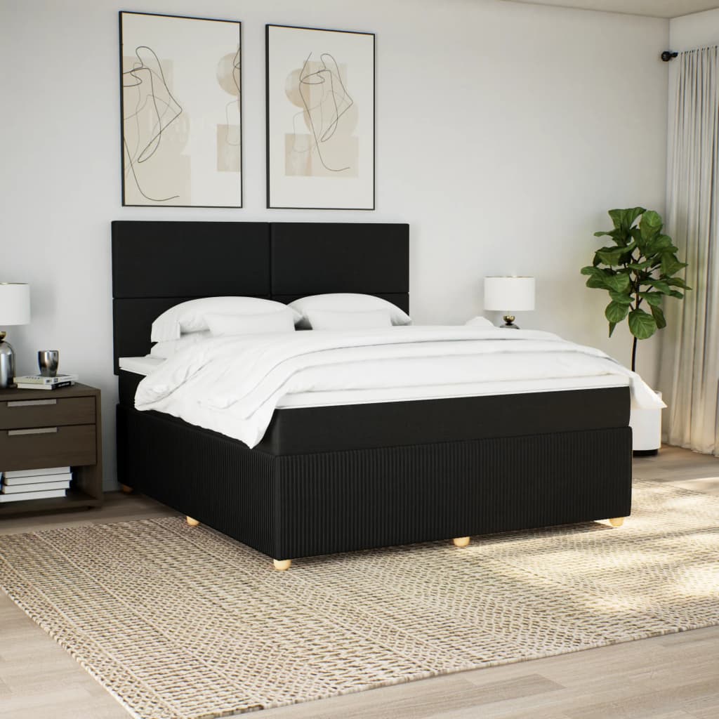 Boxspring met matras stof zwart 180x200 cm is nu te koop bij PeponiXL, paradijselijk wonen!