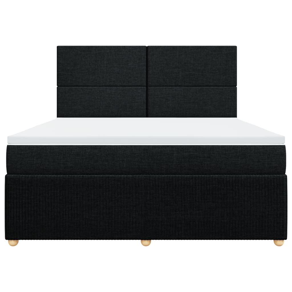 Boxspring met matras stof zwart 180x200 cm is nu te koop bij PeponiXL, paradijselijk wonen!