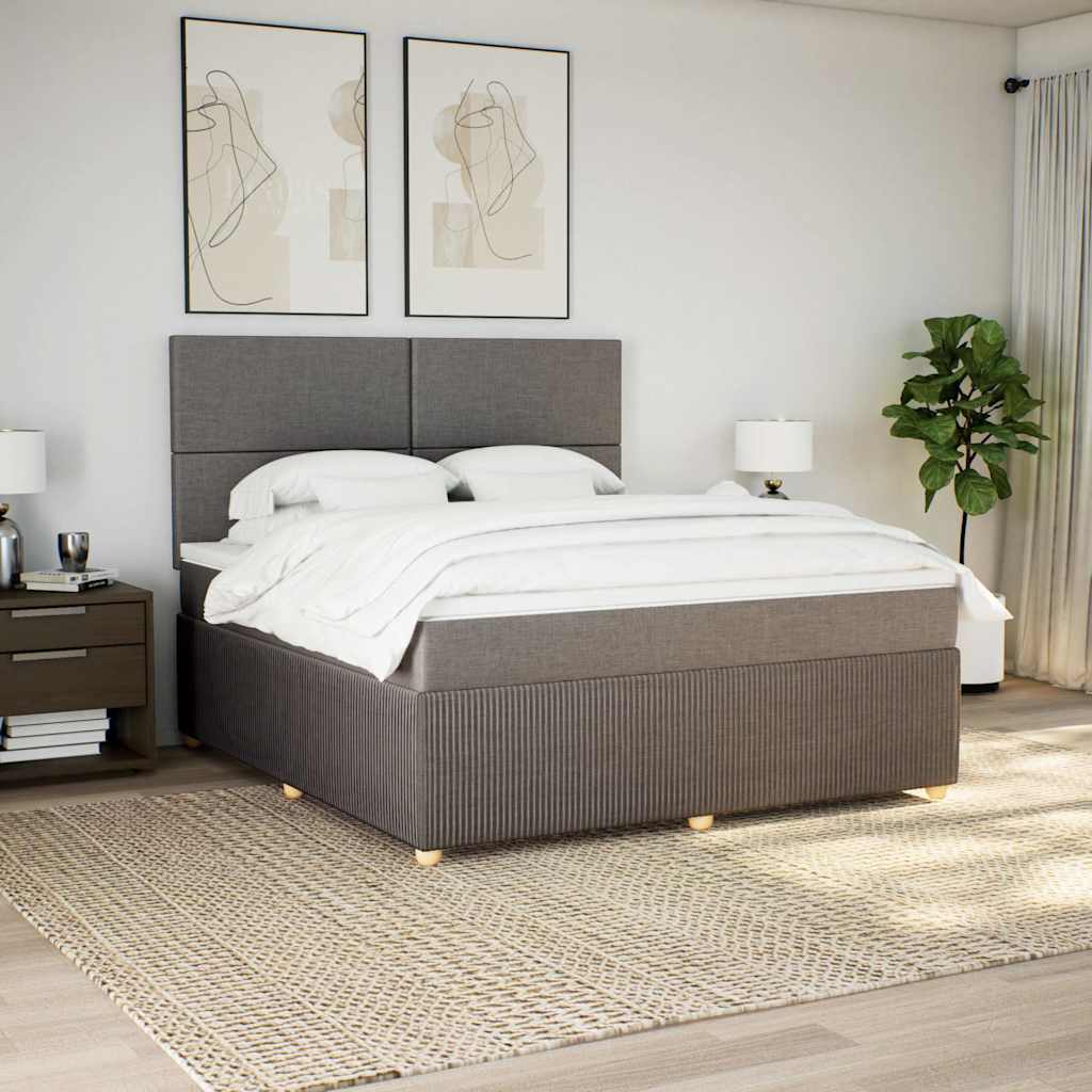 Boxspring met matras stof taupe 180x200 cm is nu te koop bij PeponiXL, paradijselijk wonen!