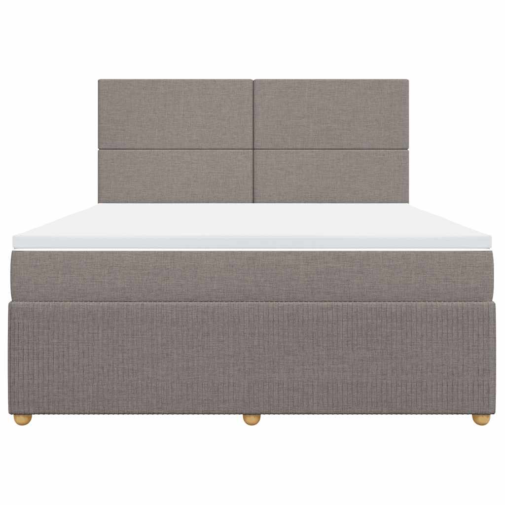 Boxspring met matras stof taupe 180x200 cm is nu te koop bij PeponiXL, paradijselijk wonen!