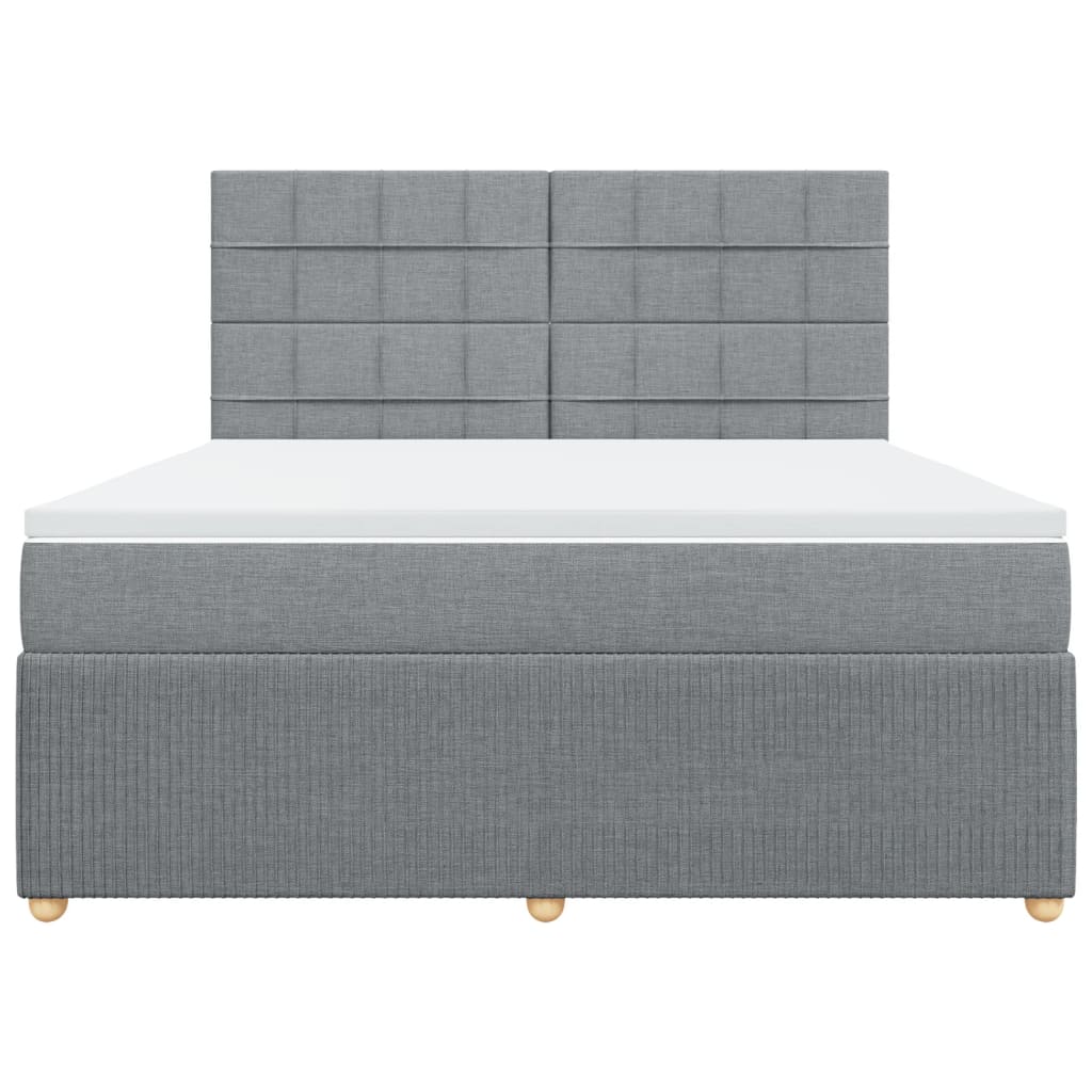 Boxspring met matras stof lichtgrijs 180x200 cm is nu te koop bij PeponiXL, paradijselijk wonen!