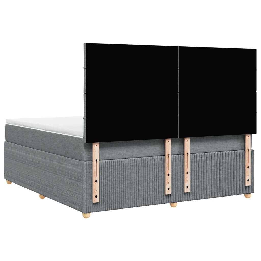 Boxspring met matras stof lichtgrijs 180x200 cm is nu te koop bij PeponiXL, paradijselijk wonen!