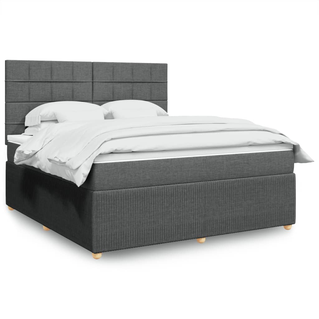 Boxspring met matras stof donkergrijs 180x200 cm is nu te koop bij PeponiXL, paradijselijk wonen!