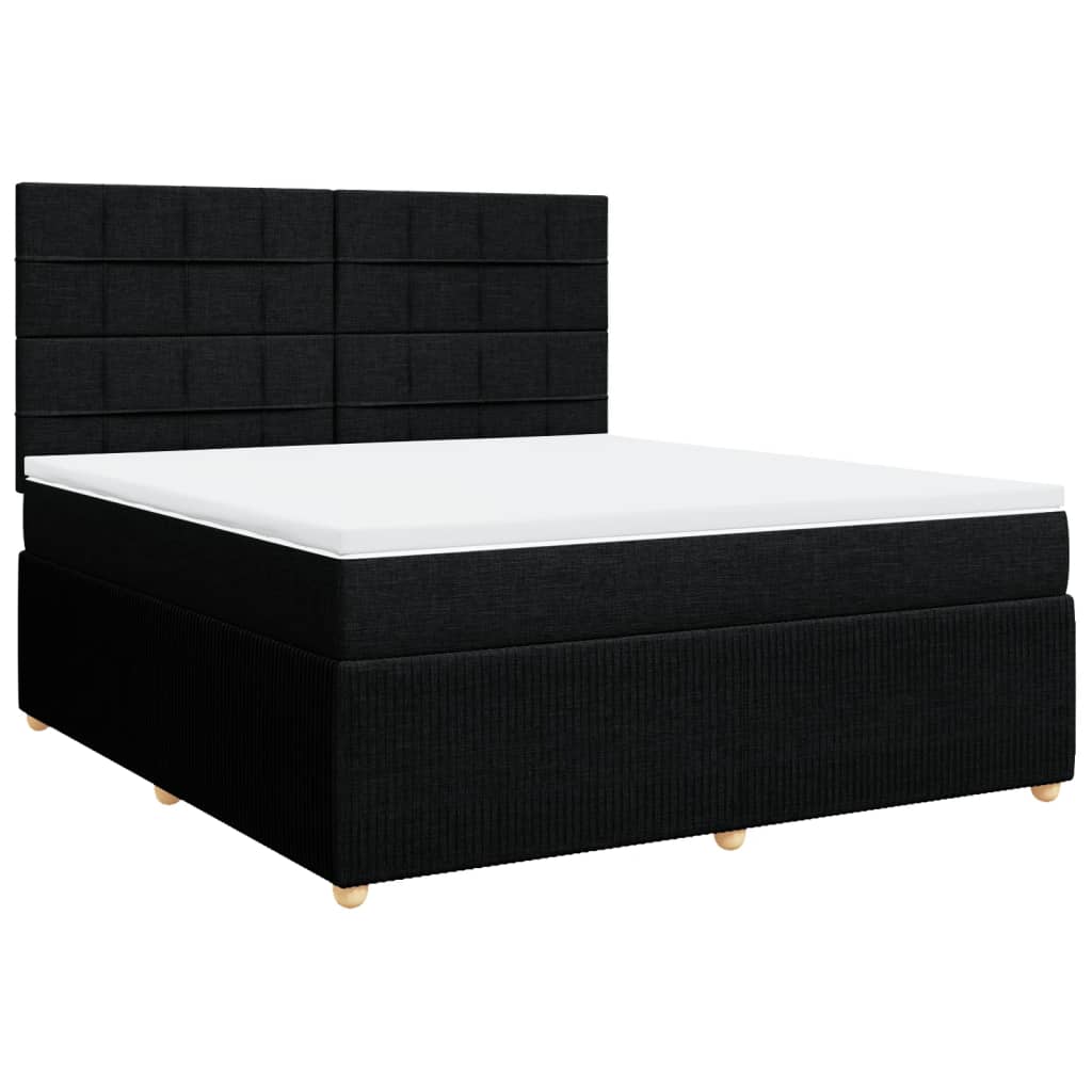 Boxspring met matras stof zwart 180x200 cm is nu te koop bij PeponiXL, paradijselijk wonen!
