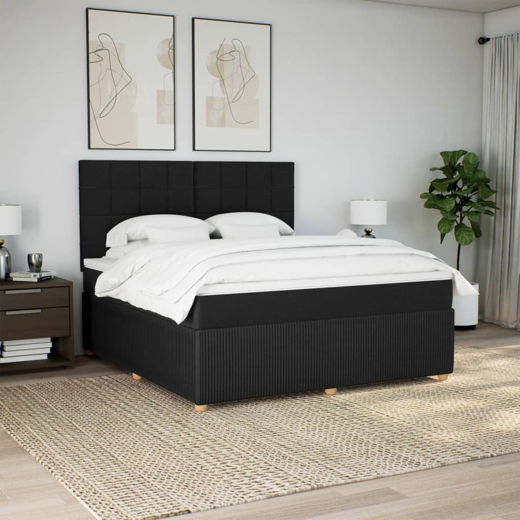 Boxspring met matras stof zwart 180x200 cm is nu te koop bij PeponiXL, paradijselijk wonen!