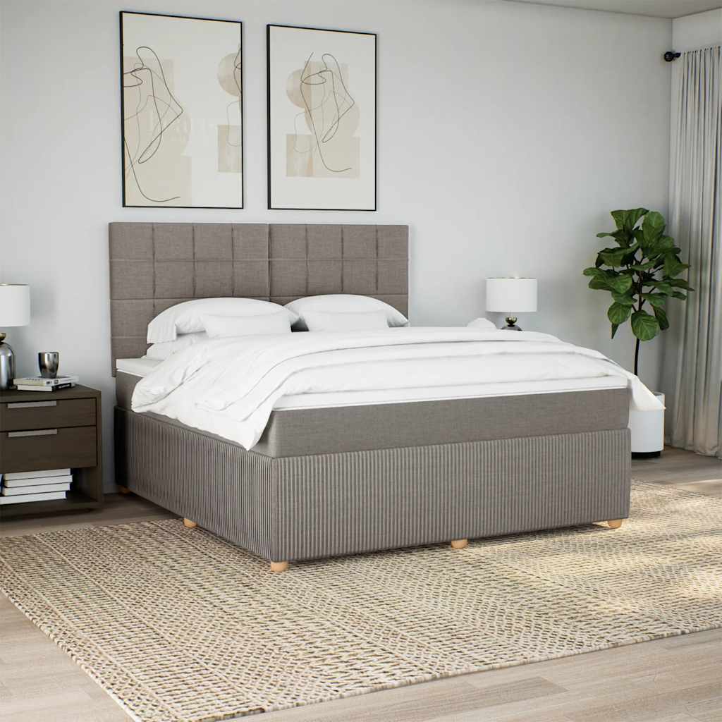 Boxspring met matras stof taupe 180x200 cm is nu te koop bij PeponiXL, paradijselijk wonen!