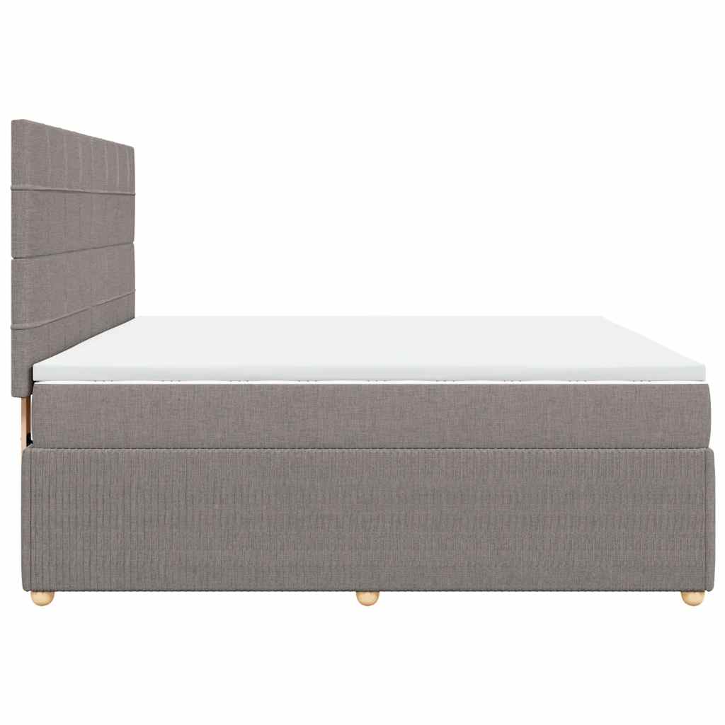 Boxspring met matras stof taupe 180x200 cm is nu te koop bij PeponiXL, paradijselijk wonen!
