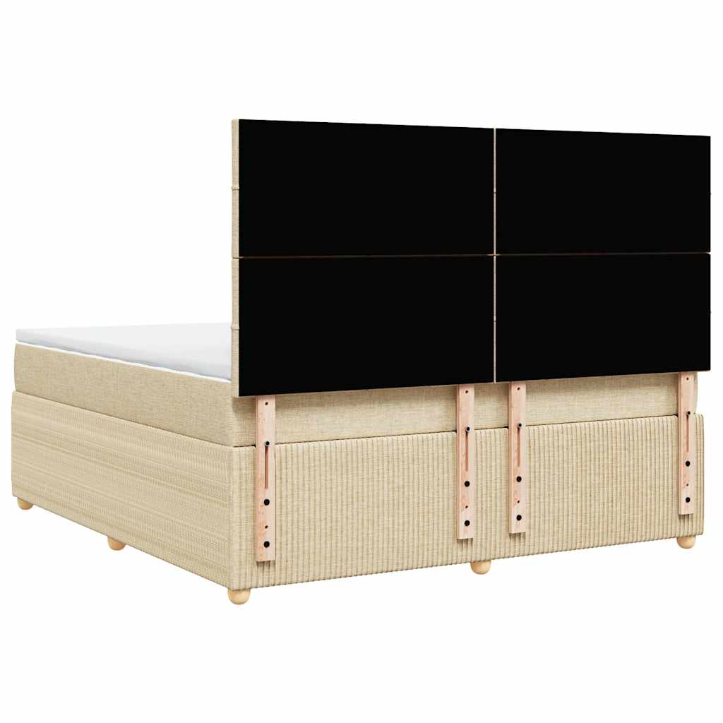 Boxspring met matras stof crèmekleurig 180x200 cm is nu te koop bij PeponiXL, paradijselijk wonen!